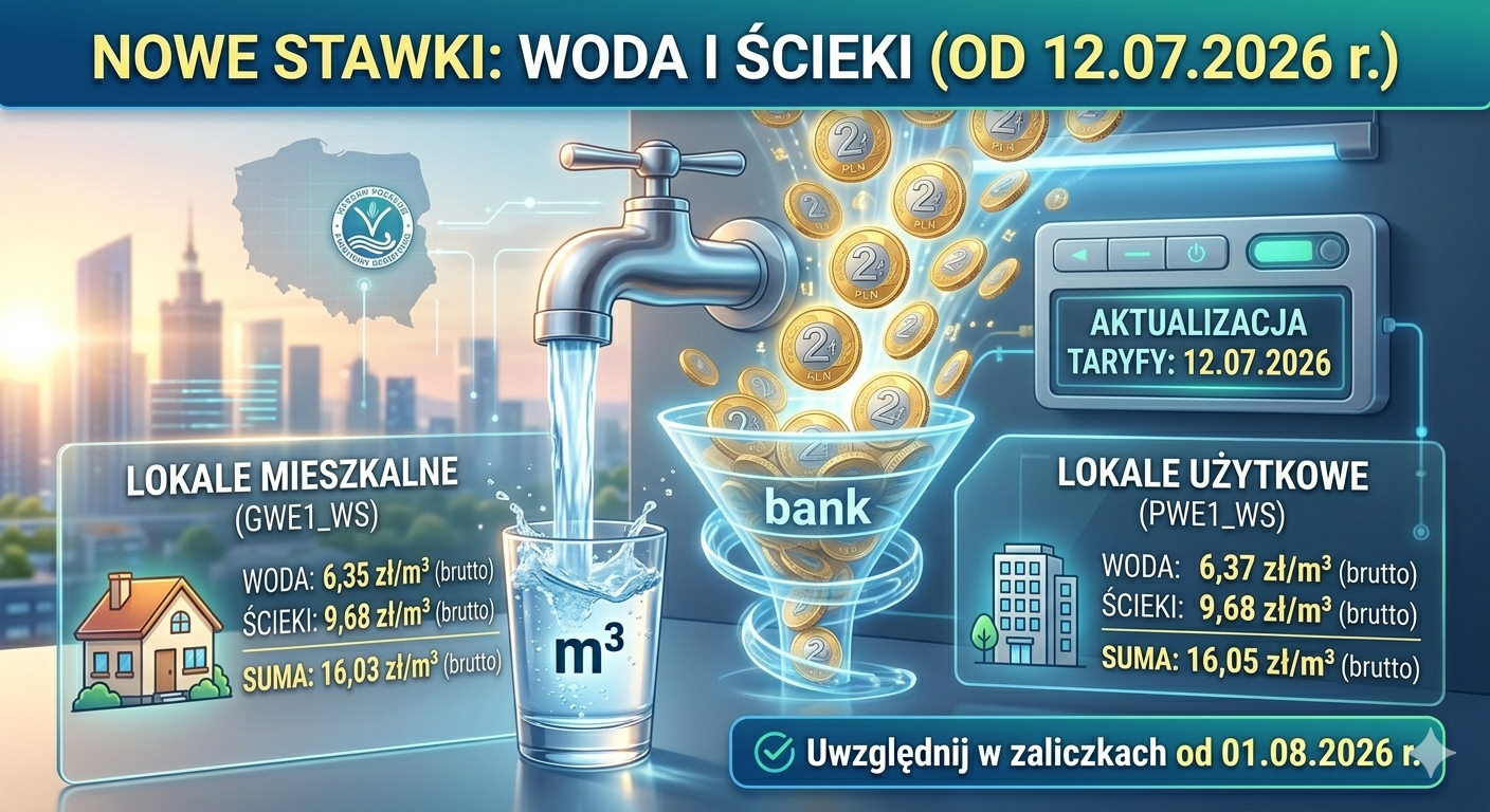 Read more about the article Zmiana stawek za dostarczanie wody